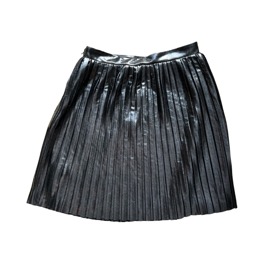 Bebe lame pleated mini skirt
